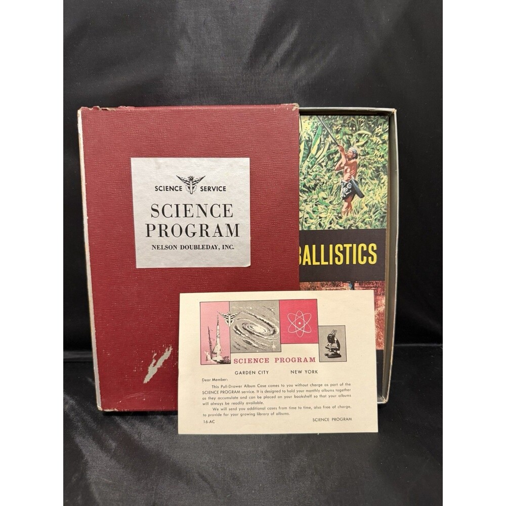 Vintage 1960s Science Service Program Pull-Drawer Album Case Of 6 Books